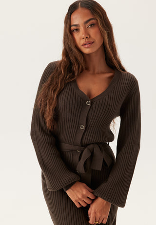 Rib Knitted Cardigan Dress