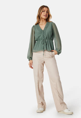 Dobby Dot V-neck Blouse