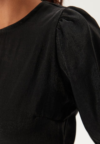 Round Neck Puff Sleeve Blouse