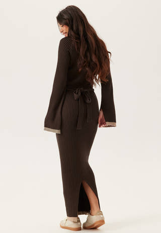 Round Neck Rib Knitted Maxi Dress