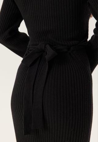 Round Neck Rib Knitted Maxi Dress