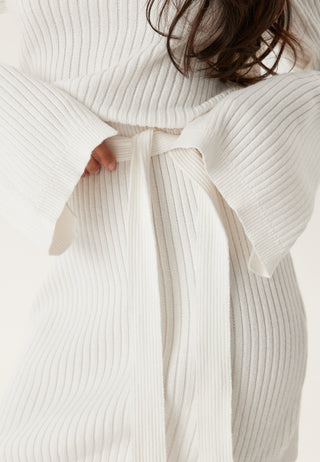 Round Neck Rib Knitted Short Dress