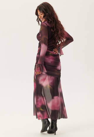 Ruched Mesh Dress