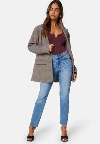 Square V-neck Puff Sleeve Top