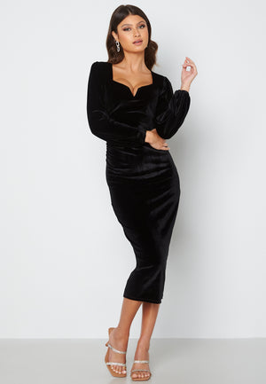 Rudina puff sleeve velvet dress