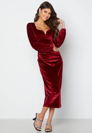 Rudina puff sleeve velvet dress