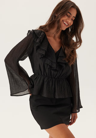 Ruffle Wide Sleeve Bluse