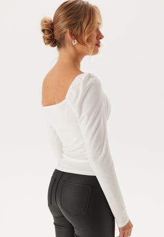 Rushed Square Neck Long Sleeve Top