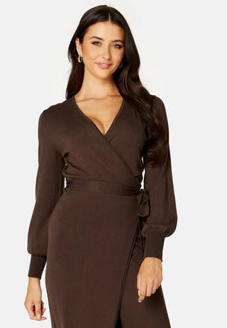 Ryann knitted wrap dress