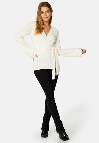 Samantha knitted wrap top