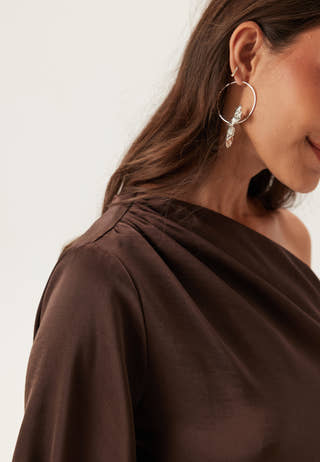 Satin One Shoulder Blouse