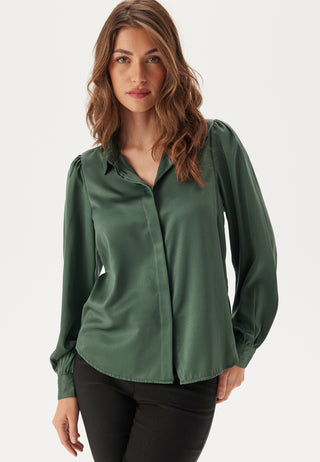 Satin Puff Sleeve Shirt