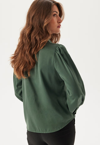 Satin Puff Sleeve Shirt