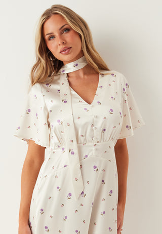 Satin Scarf Maxi Dress