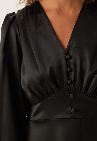 Satin V-neck Maxi Dress