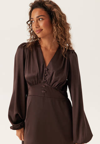 Satin V-neck Maxi Dress