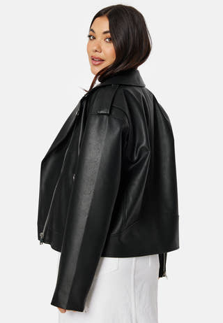 Faux Leather PU Biker Jacket