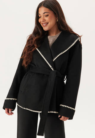Shawl Collar Wool Blend Jacket