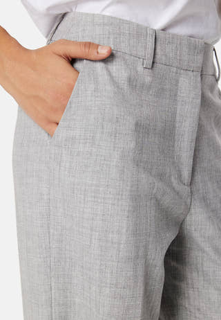 High Waist Melange Suit Pants