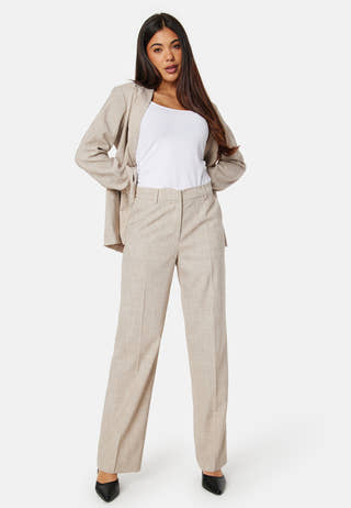 High Waist Melange Suit Pants