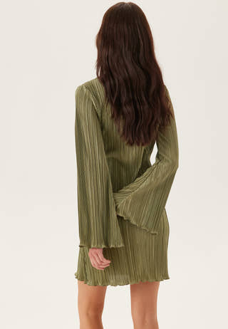 Short Pleated Frill Dress