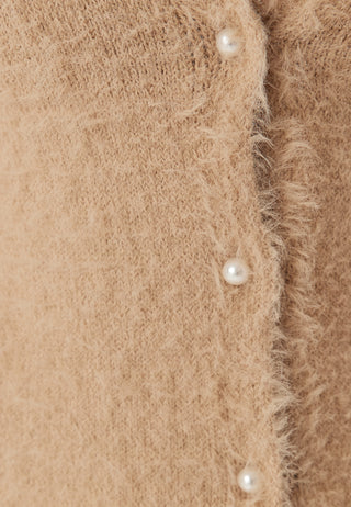 Kortermet fluffy strikket cardigan