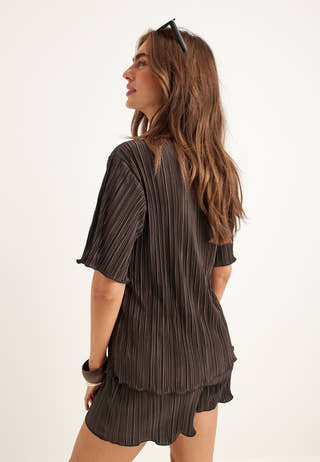 Short Sleeve Pleated Top