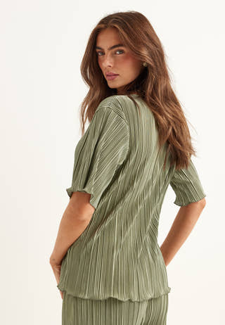 Short Sleeve Pleated Top
