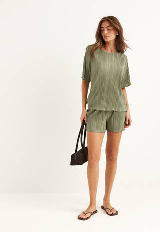 Short Sleeve Pleated Top