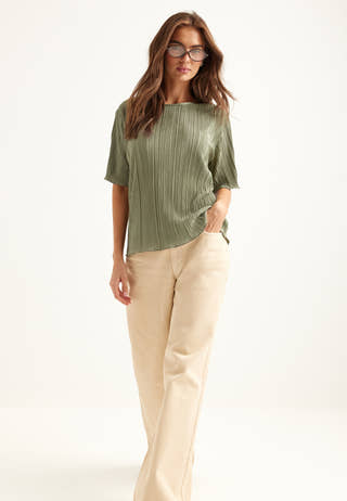 Short Sleeve Pleated Top
