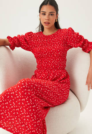 Short Sleeve Smock Dress