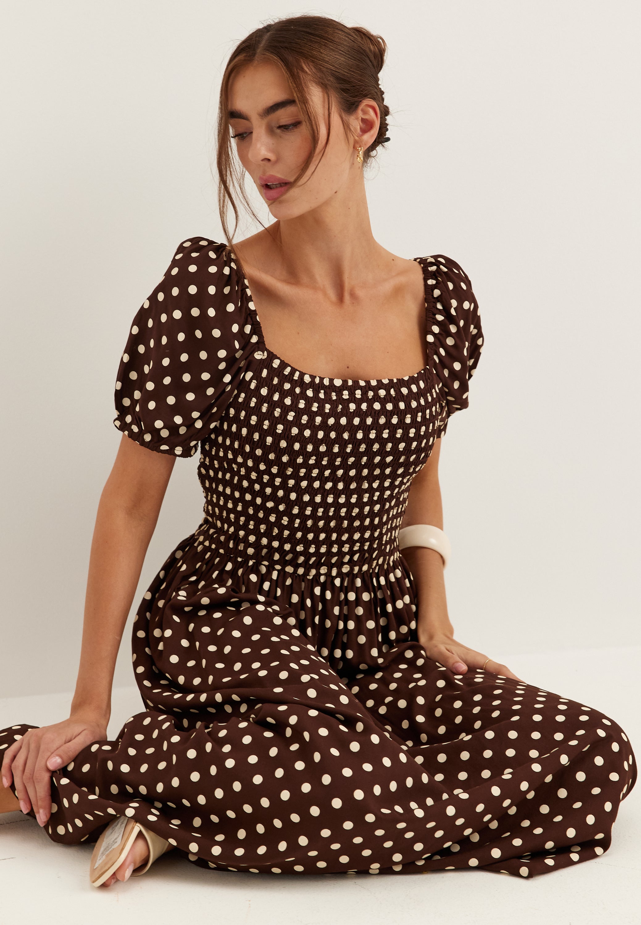 patterned smock dress Smock Viscose Dress