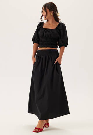Smock Waist Maxi Skirt