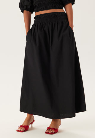 Smock Waist Maxi Skjørt