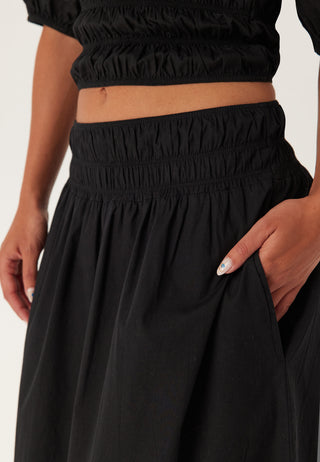 Smock Waist Maxi Skjørt
