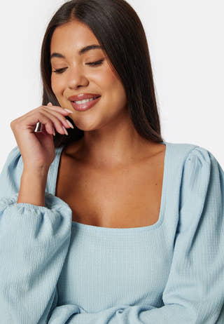 Square Neck Balloon Sleeve Top