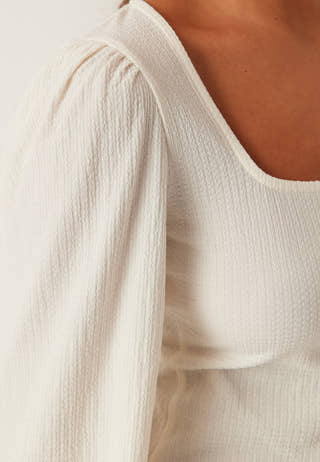 Square Neck Balloon Sleeve Top