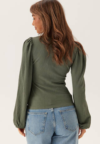 Square Neck Balloon Sleeve Top