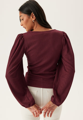 Square Neck Balloon Sleeve Top