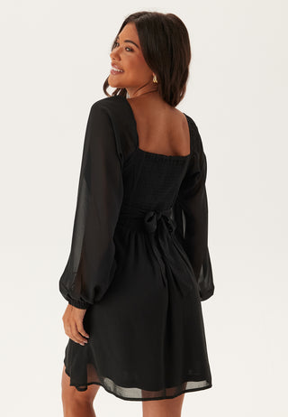 Square Neck L/S Georgette Dress