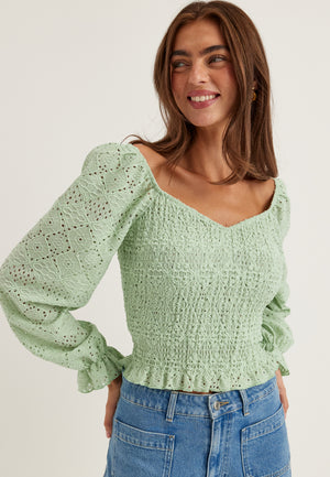 Square Neck Smock Top