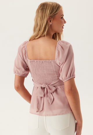 Square Neck S/S Georgette Bluse