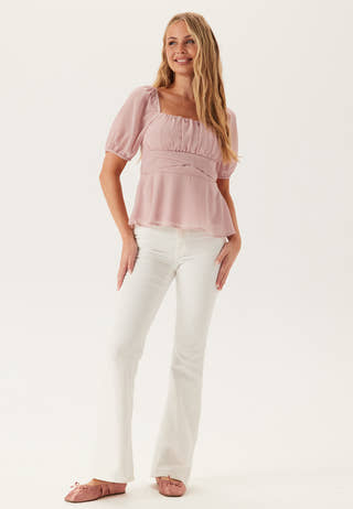 Square Neck S/S Georgette Blouse