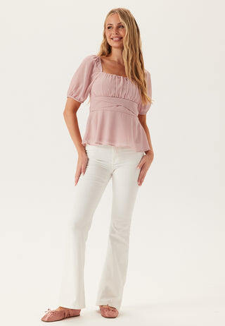 Square Neck S/S Georgette Bluse