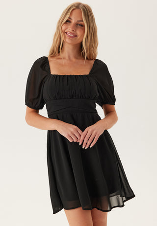 Square Neck S/S Georgette Dress