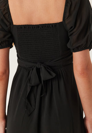 Square Neck S/S Georgette Dress