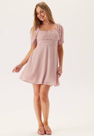 Square Neck S/S Georgette Dress