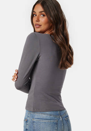 Square V-neck Long Sleeve Top