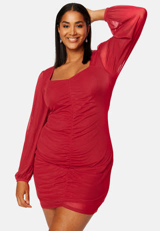 Stella ruched mesh dress