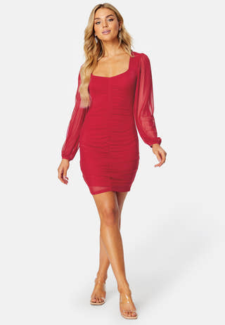 Stella ruched mesh dress